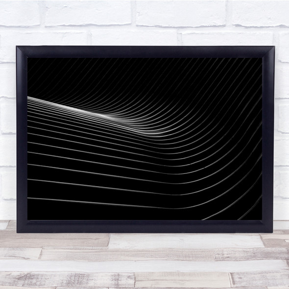 Black & White lines and curves light abstract Wall Art Print