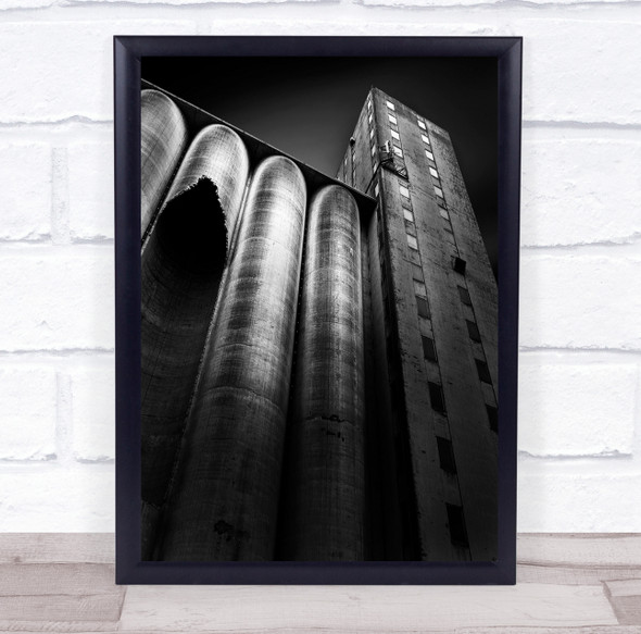 Broken tubes building up shot black and white Wall Art Print