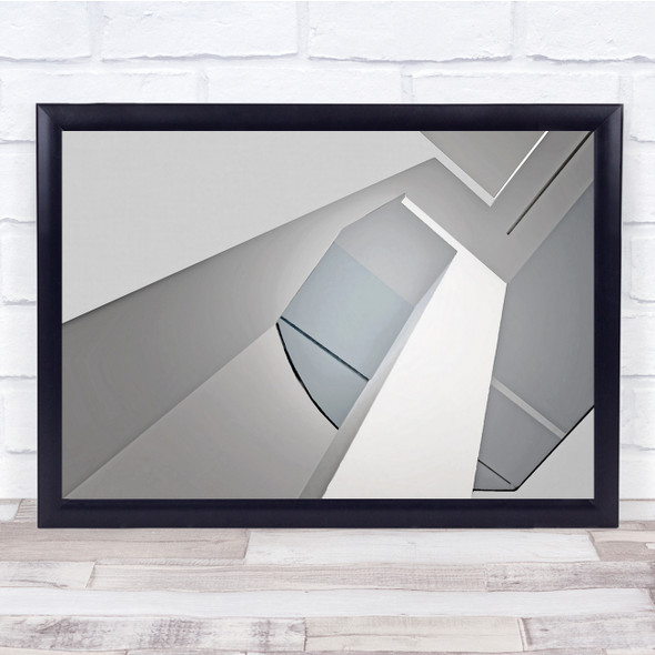 Diagonal abstract architecture white building Wall Art Print