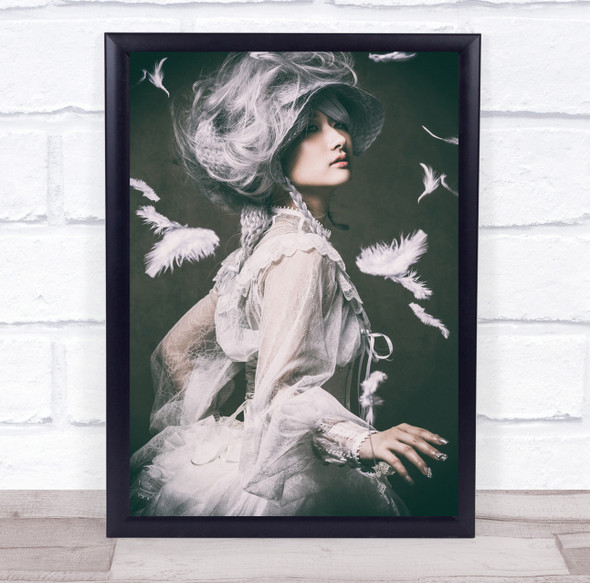 Mood Portrait Light Studio Noblewoman feather Wall Art Print