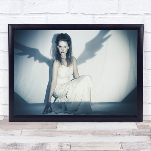 Portrait Angel Girl Wings Shadows Boom Seraph Wall Art Print