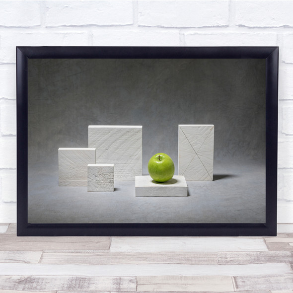 Still-life Apple Minimalist Contemporary Wood Wall Art Print