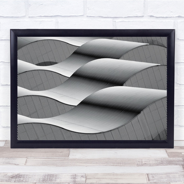 Waves Shapes Geometry Steel Industry Abstract Wall Art Print