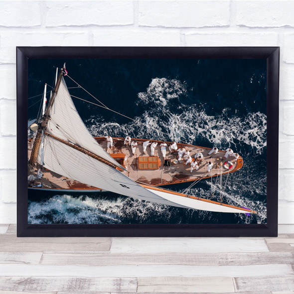 Action Yacht Aerial Boat People Sail Regates Wall Art Print