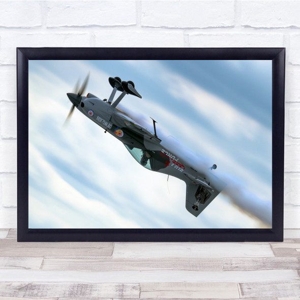 Airplane Aircraft Flight Action Aerial Above Wall Art Print