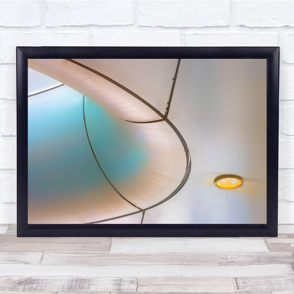 Dreamy Abstract lights Blue and white circle Wall Art Print