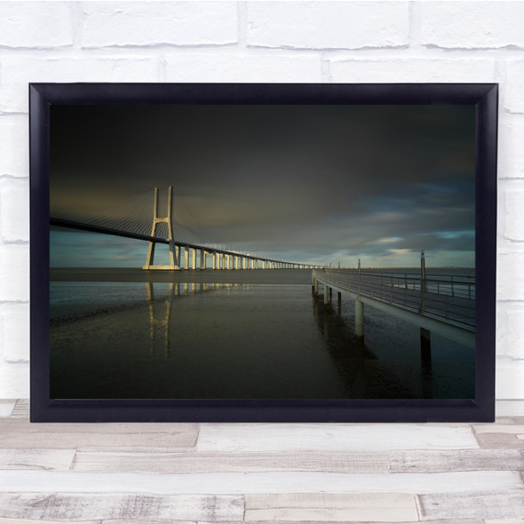 Lisbon Portugal Bridge Architecture Road Way Wall Art Print