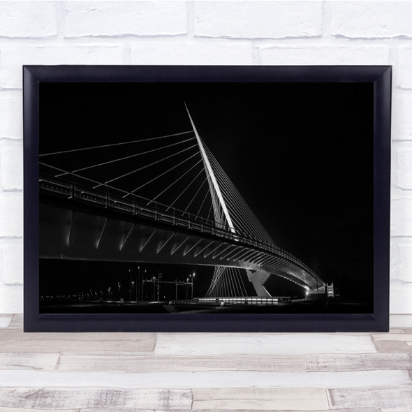 Panorama Bridge Curve Wire architecture Dark Wall Art Print