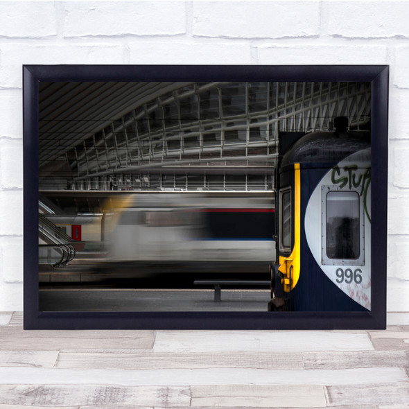 Train Railway station long exposure graffiti Wall Art Print