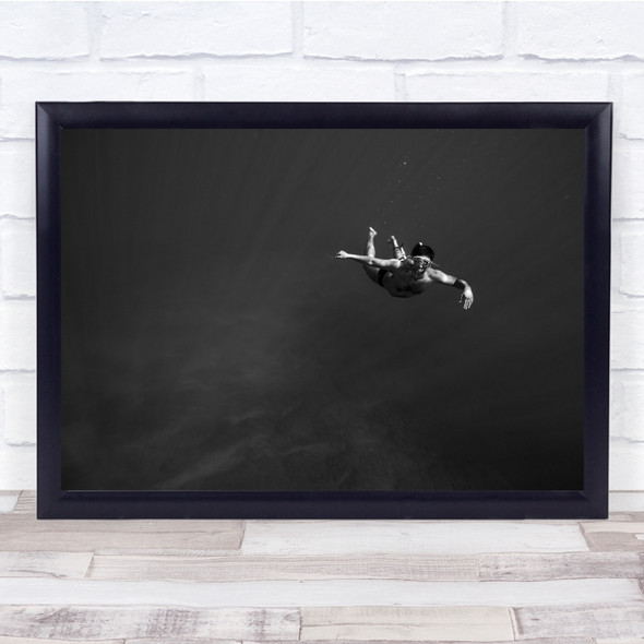 Water Apnea Israel Dance swimmer Black White Wall Art Print