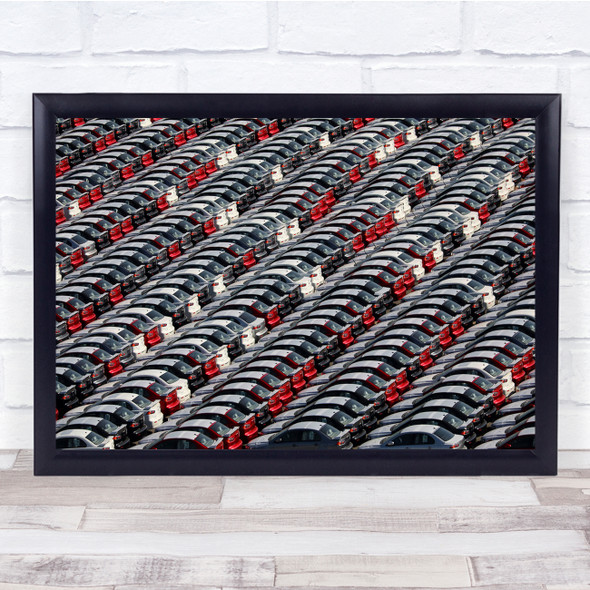 Car Abstract Pattern Repetition Parking Lot Wall Art Print