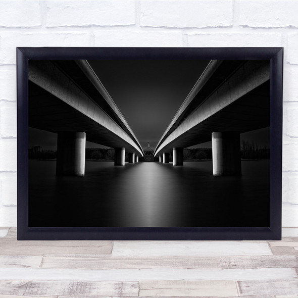 Commonwealth Bridge Black White Perspective Wall Art Print