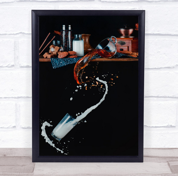 Dynamic Balance milk and tea spillage Drink Wall Art Print