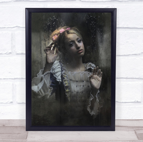 Old fashioned style sad expression hands up Wall Art Print