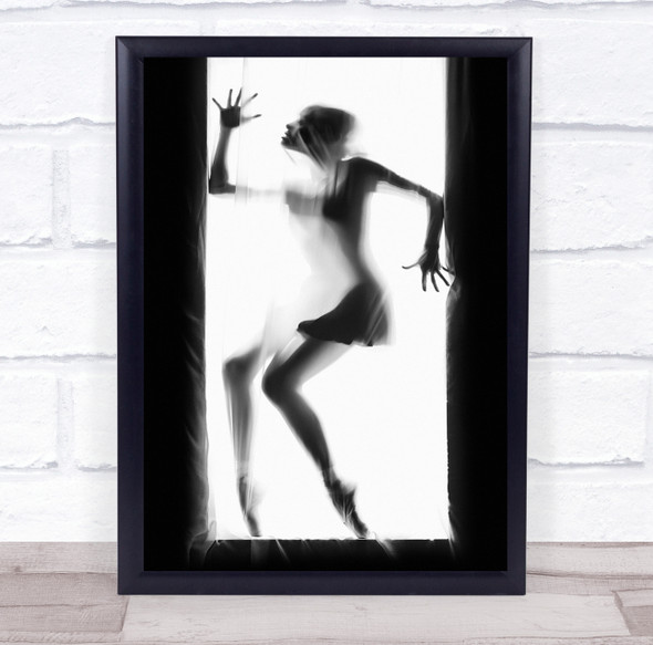 Shadow Ballet pose black and white lighting Wall Art Print