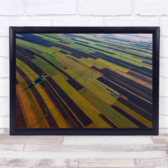 Soraiko Field aerial view landscape stripes Wall Art Print