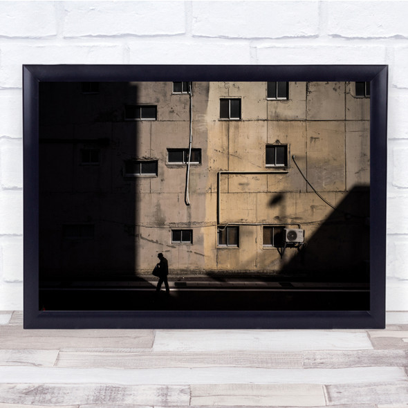 Abandoned flat buildings shadow silhouette Wall Art Print