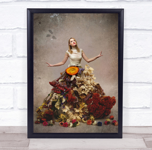 Fine art Girl Dress Flowers Woman Florence Wall Art Print