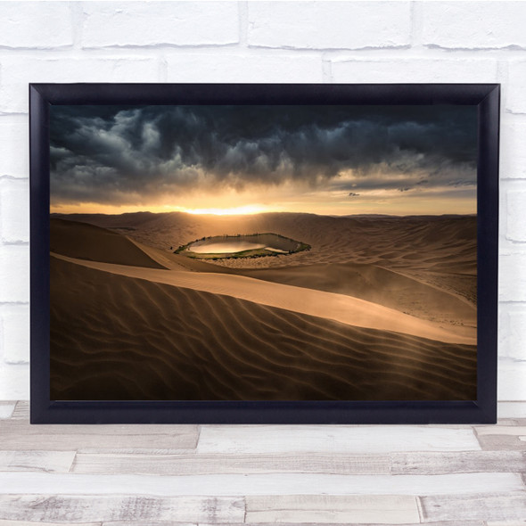 Landscape Sand Dune Clouds Storm Waterhole Wall Art Print
