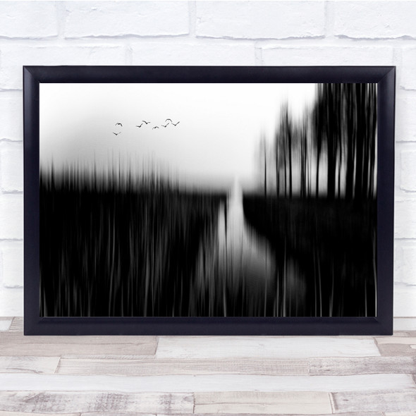 Melting Waltz Black White Texture Abstract Wall Art Print