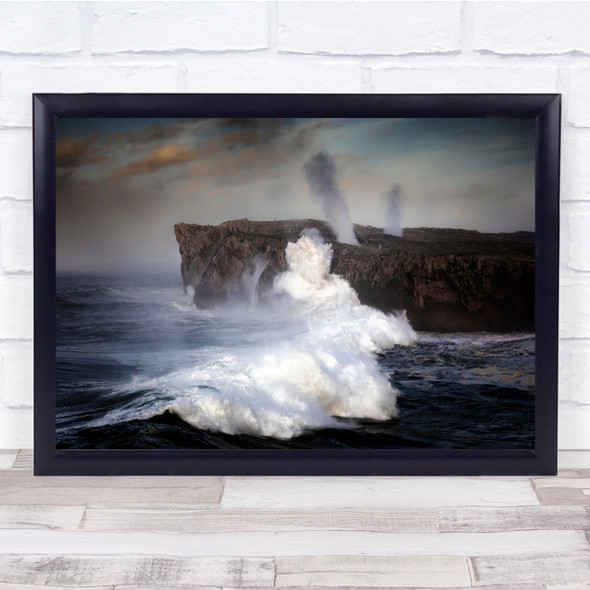 nature Coastal crashing Waves Shore Cliffs Wall Art Print