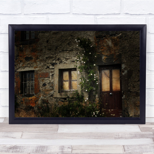 Old Vintage Architecture Farmhouse Village Wall Art Print