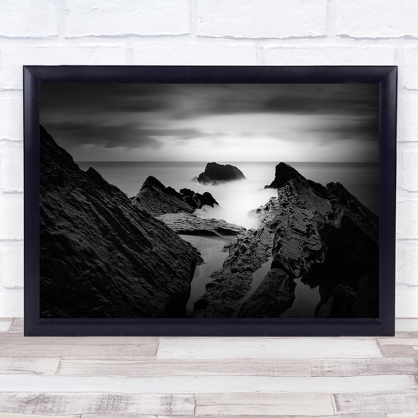 Paint The Sky Red mountain black and white Wall Art Print