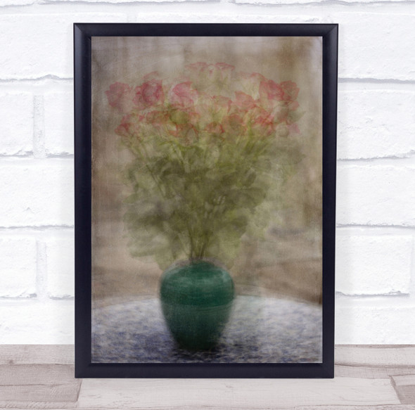 Roses On A Tuesday blurred flowers in vase Wall Art Print