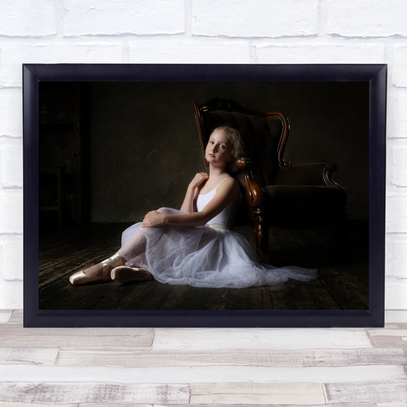 The Young Dancer ballet sitting Chair pose Wall Art Print
