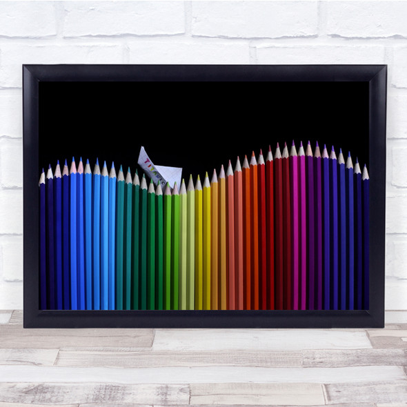 Titanic Colourful Pencils paper boat waves Wall Art Print