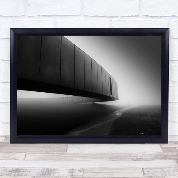 Tunnel Architecture Black and white square Wall Art Print