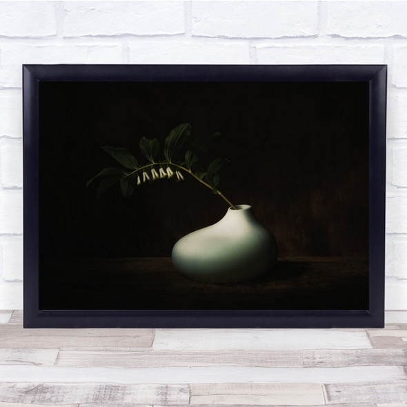 Vase Flower Dark Still Life Flowers Single Wall Art Print