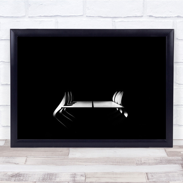 Black & White Sit Down Scary Table Office Wall Art Print