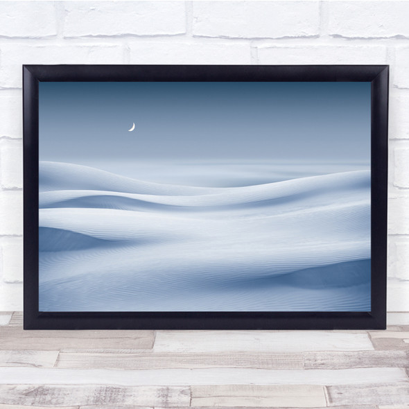 Desert Lines Snow Abstract Cold Landscape Wall Art Print