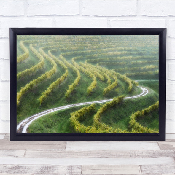 Green Landscape Curved Meandering Growing Wall Art Print