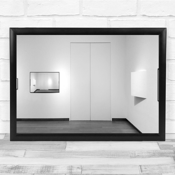 Interior Black & White Door Corner Mirror Wall Art Print
