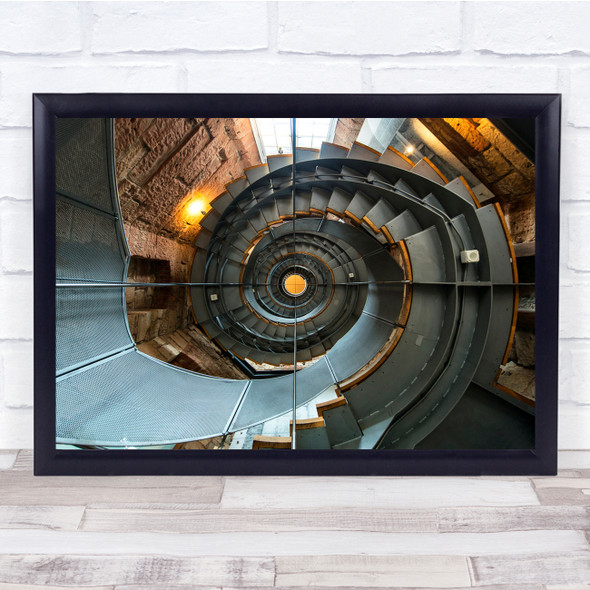 Lighthouse Staircase Perspective Abstract Wall Art Print