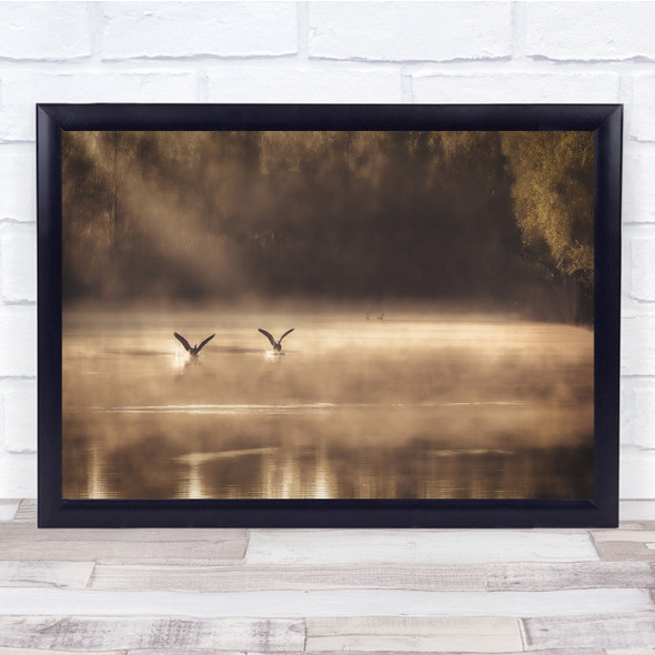 Panoramic Morning Dawn Sunrise Lake Water Wall Art Print