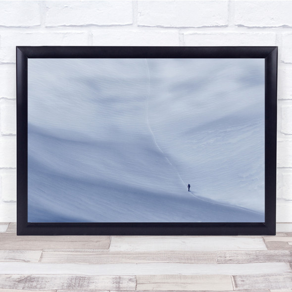 The Steep Trail To Top snow person travel Wall Art Print