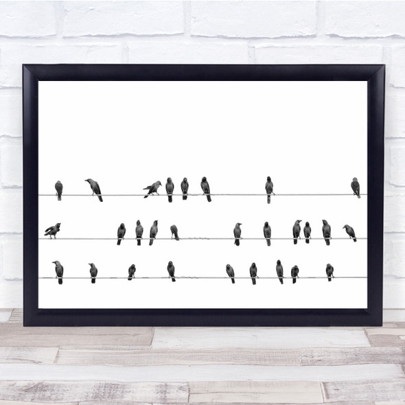 Weligama Sri Lanka Croa ... Birds on wire Wall Art Print