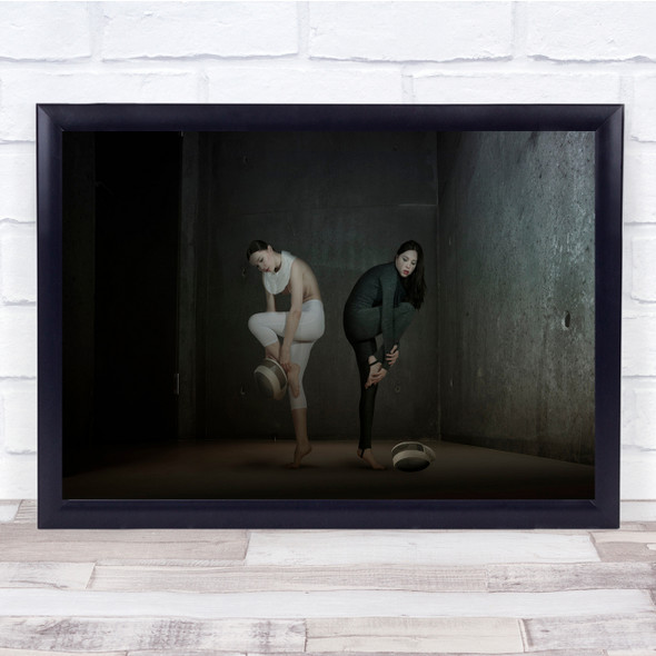 Women Stance Grey Cold Room Good And Evil Wall Art Print