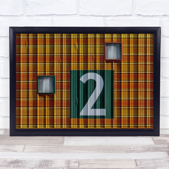 Yellow Orange Building number two windows Wall Art Print