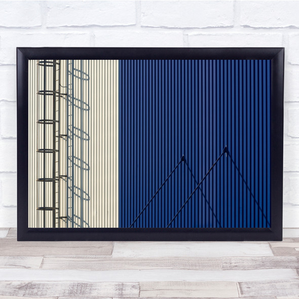 Abstract Shadow Blue Ladder architecture Wall Art Print