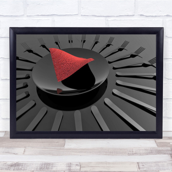 Be Different red triangle forks abstract Wall Art Print