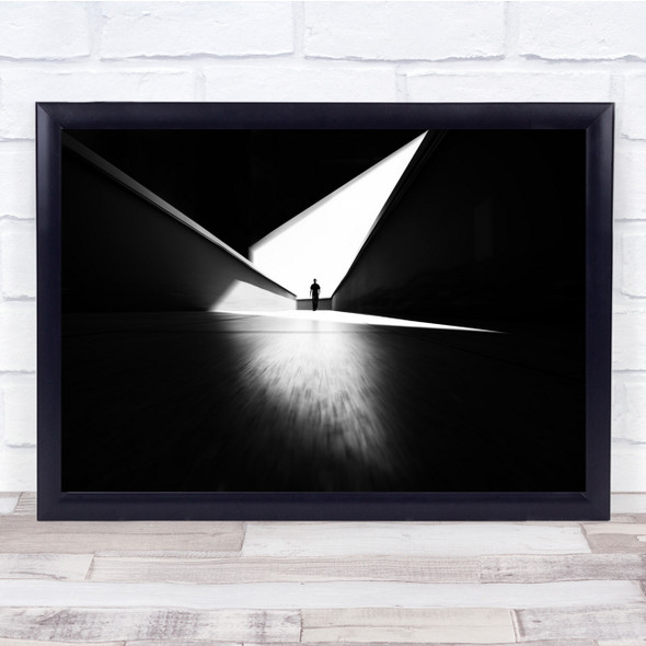 Black and White person abstract building Wall Art Print