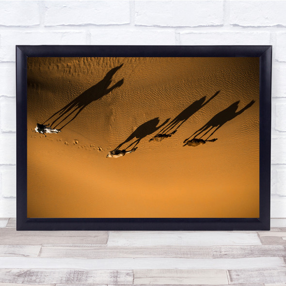 Camel Aerial Above Landscape Desert Sand Wall Art Print