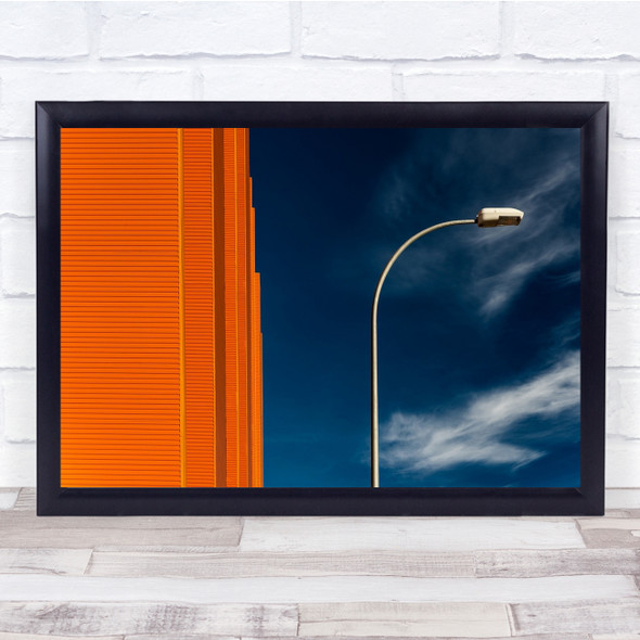 Forms lamp post orange wall architecture Wall Art Print