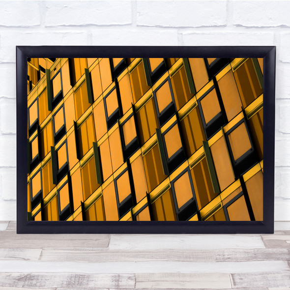 Golden Yellow Architecture Wall Building Wall Art Print