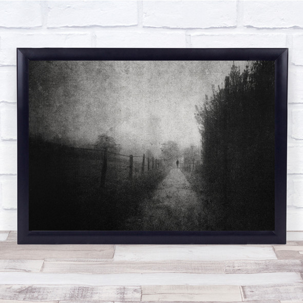 Inescapable Old Texture Black White Path Wall Art Print