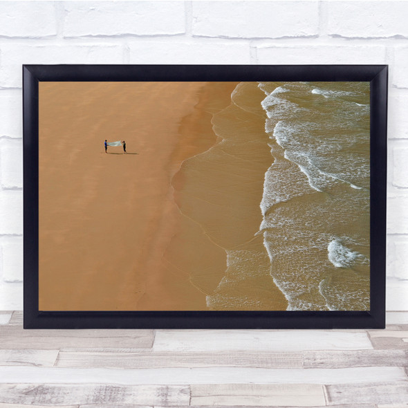 Landscape beach sea water sandy A Couple Wall Art Print